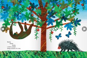 I really like Eric Carle's use of tissue paper to make the vibrantly coloured illustrations. 